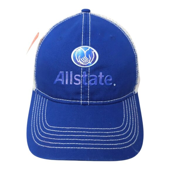 Allstate Good Hands Logo Mesh Strapback Cap Trucker Baseball Hat Pro Fit Elevate - Picture 1 of 14